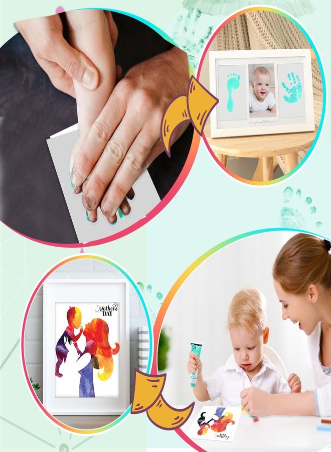 Sortnic 2.54 fl oz (75ml) Blue-Green Baby Hand and Footprint Ink, Baby Safe Paint for Newborn Keepsake, Non Toxic Acid-Free, Washable, Pet Paw Print Paint, Ideal New Mom Gifts - Image 4
