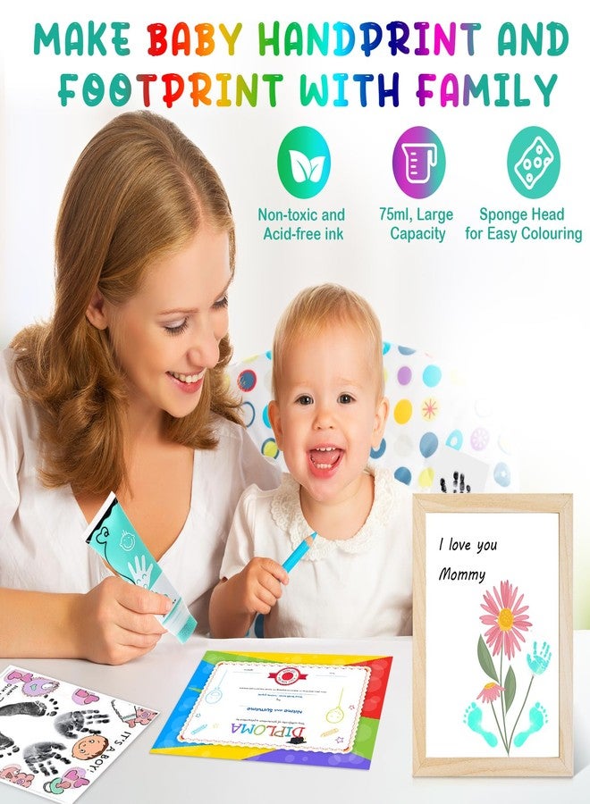 Sortnic 2.54 fl oz (75ml) Blue-Green Baby Hand and Footprint Ink, Baby Safe Paint for Newborn Keepsake, Non Toxic Acid-Free, Washable, Pet Paw Print Paint, Ideal New Mom Gifts - Image 5
