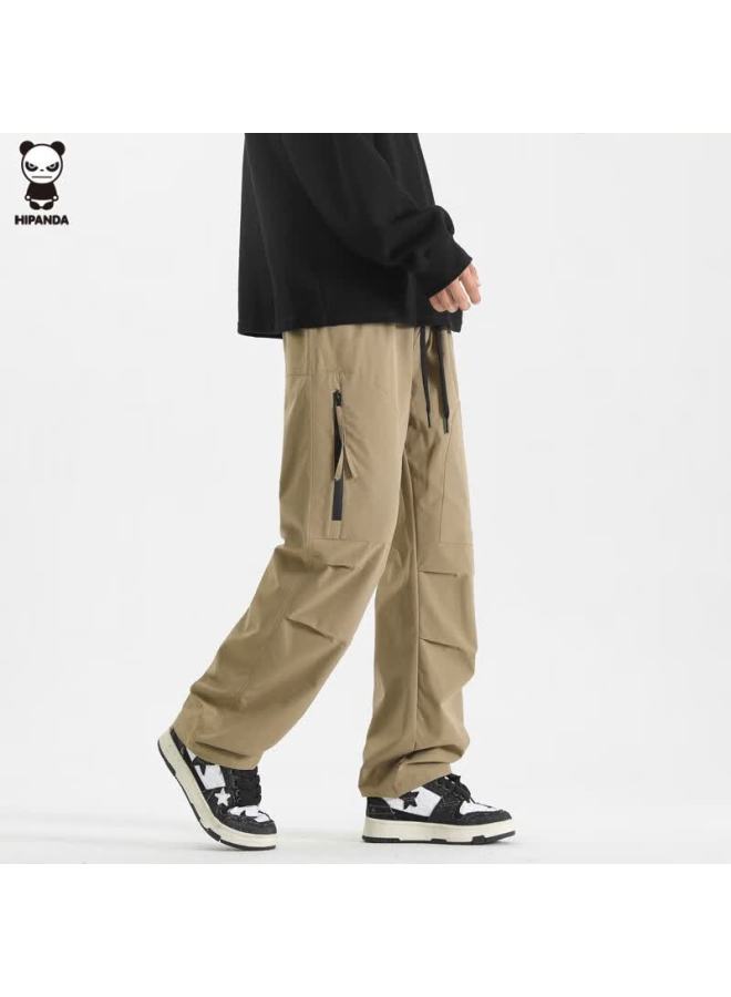 Hipanda o Panda Men's Workwear Pants Autumn Trendy Functional Men's Outdoor Casual Khaki Pants L - Image 1