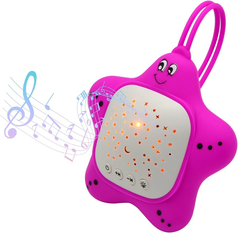 Portable Baby White Noise Sound Machine Baby Sleep Shusher with Projector Star Starry Light Sleep Sound Music for Baby Large Purple - Image 1