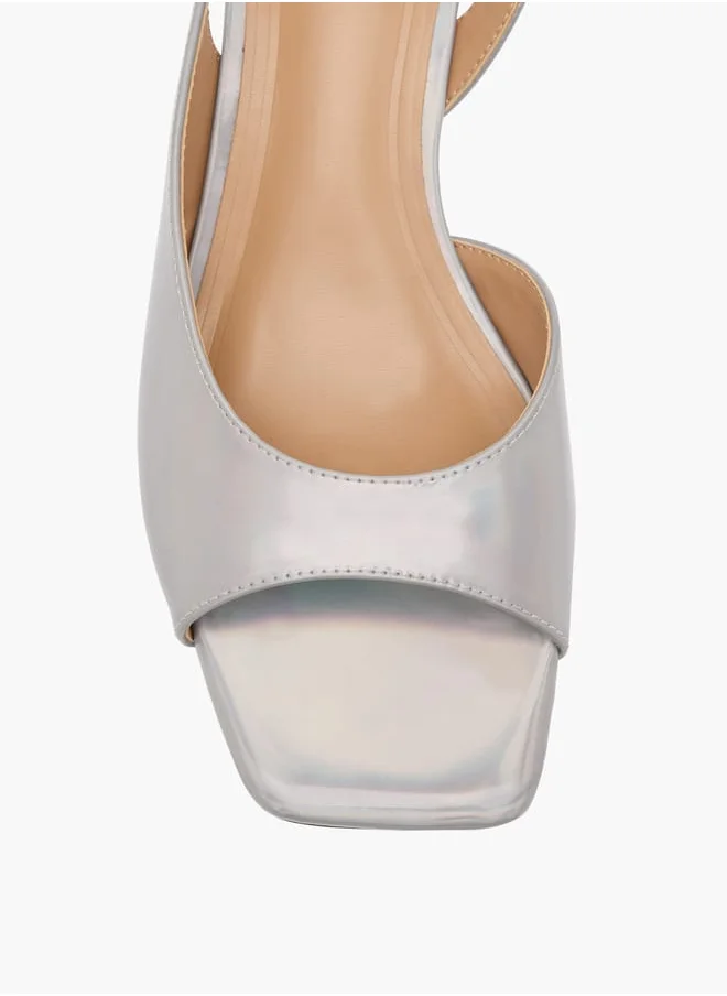 Celeste Womens Solid Slingback Sandals With Block Heels
