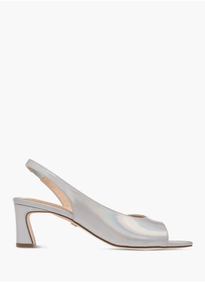 Celeste Womens Solid Slingback Sandals With Block Heels