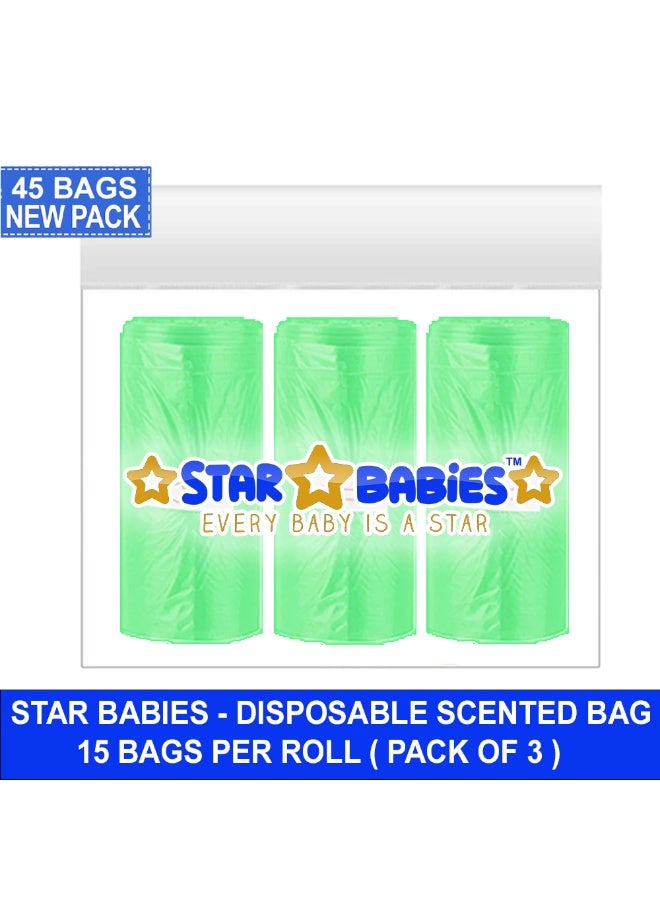 Star Babies - Scented Bags - Light Green - Pack of 3 - 45 Pcs - Image 2