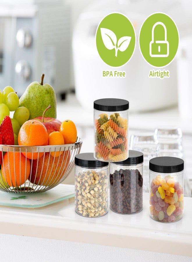 Axigundaone 24 Pcs Plastic Containers with Lids, 8oz Round Storage Jars Clear, Refillable Plastic Jars Leak Proof for Storing Dry Food - Image 5