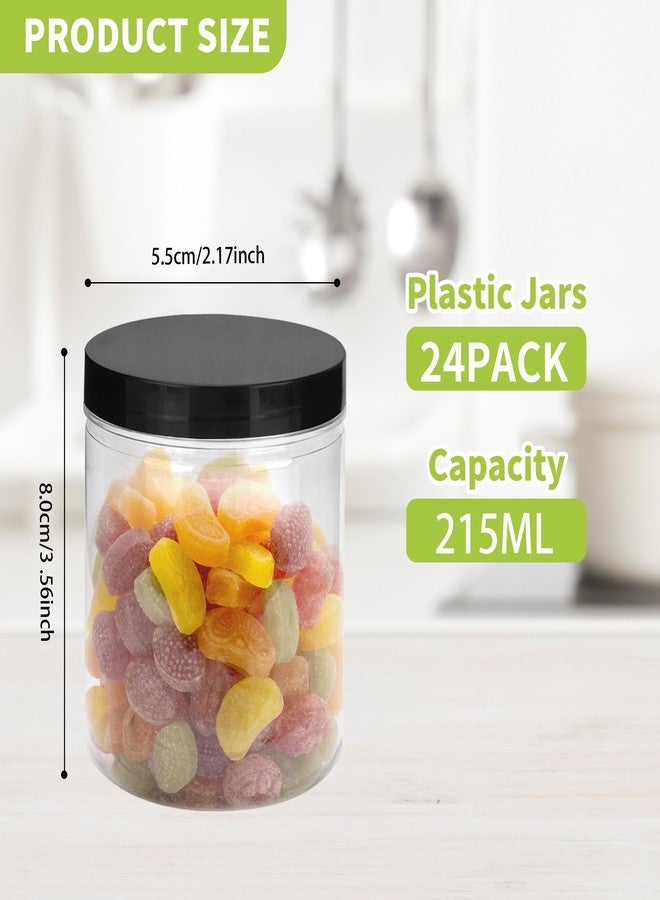 Axigundaone 24 Pcs Plastic Containers with Lids, 8oz Round Storage Jars Clear, Refillable Plastic Jars Leak Proof for Storing Dry Food - Image 2