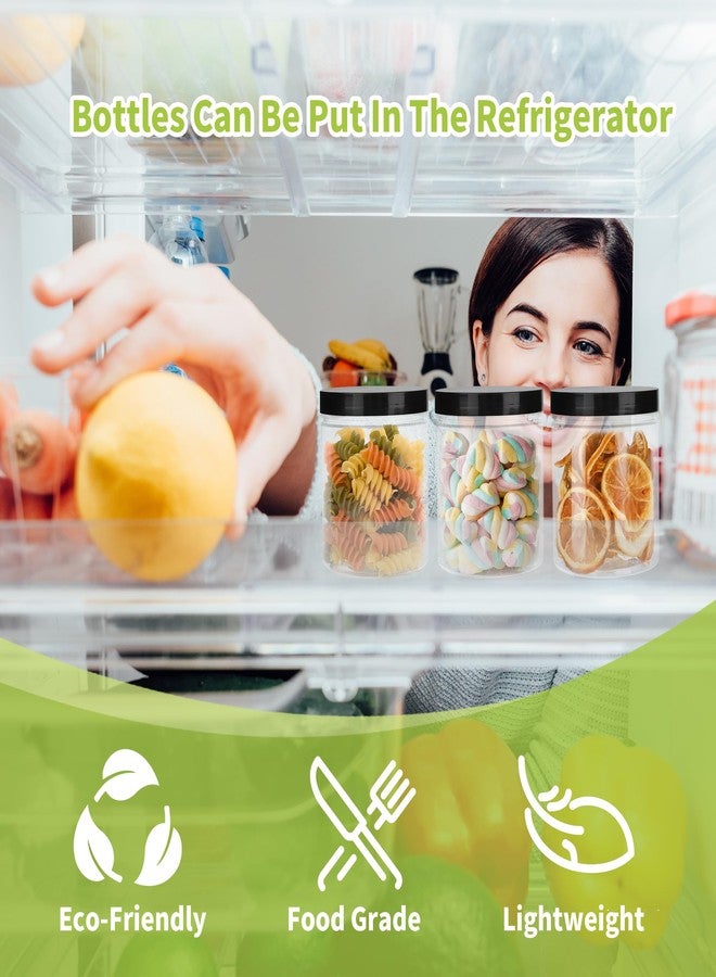 Axigundaone 24 Pcs Plastic Containers with Lids, 8oz Round Storage Jars Clear, Refillable Plastic Jars Leak Proof for Storing Dry Food - Image 3