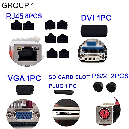 LAMPVPATH 52 PCS Anti-dust Plugs Laptop Port Dust Plugs, Commonly Used 13 Types of Laptop Computer Port Dust Covers Stoppers (52 PCS in 13 Commonly Used Types)-DO NOT Fit MacBook - Image 3