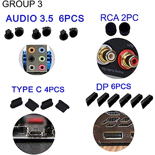 LAMPVPATH 52 PCS Anti-dust Plugs Laptop Port Dust Plugs, Commonly Used 13 Types of Laptop Computer Port Dust Covers Stoppers (52 PCS in 13 Commonly Used Types)-DO NOT Fit MacBook - Image 5