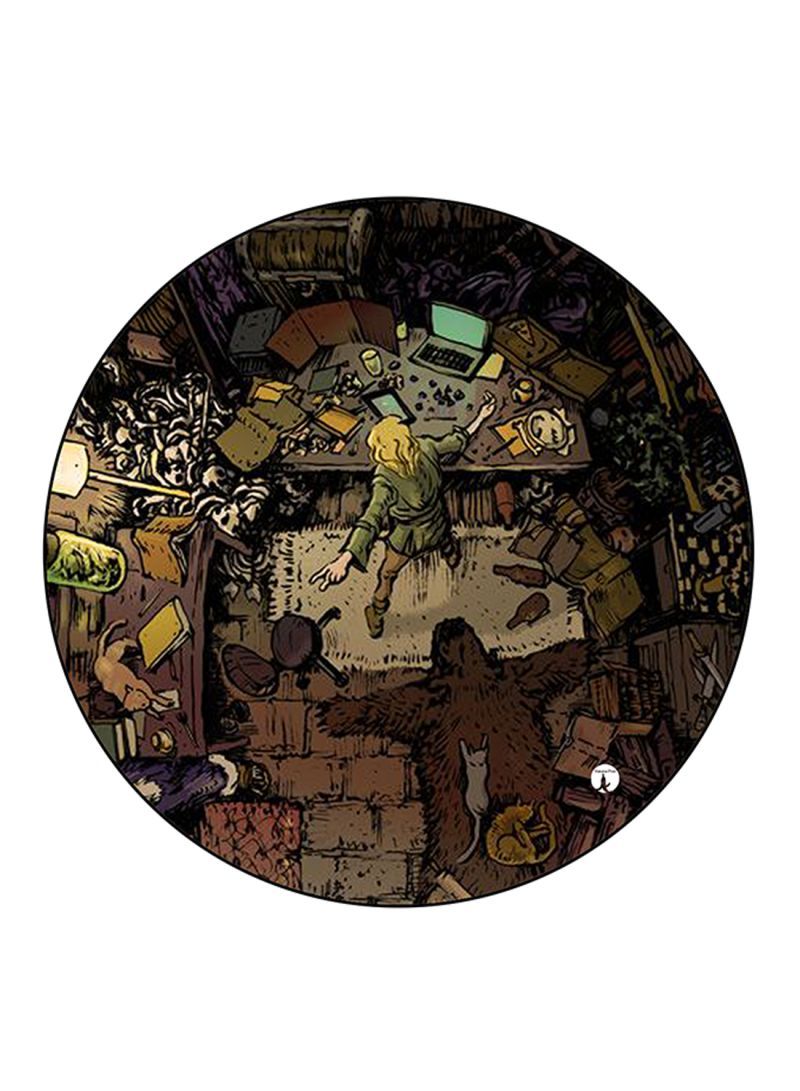 RKN Man Printed Mouse Pad  Round  Multicolour