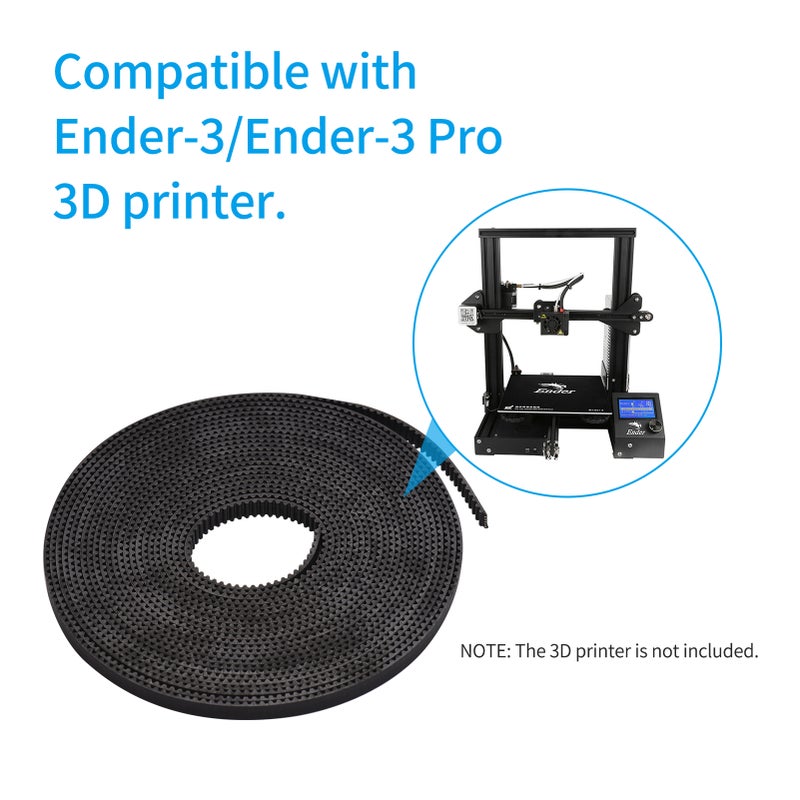 3D Printer Accessary 2GT Timing Belt Width 6mm 5M/16.4ft Length with 10 Brass Copper Buckle for Creality Ender-3 Ender-3 Pro Printer Rubber Reinforced Belt Suitable for Inkjet Printer Transfer - Image 3