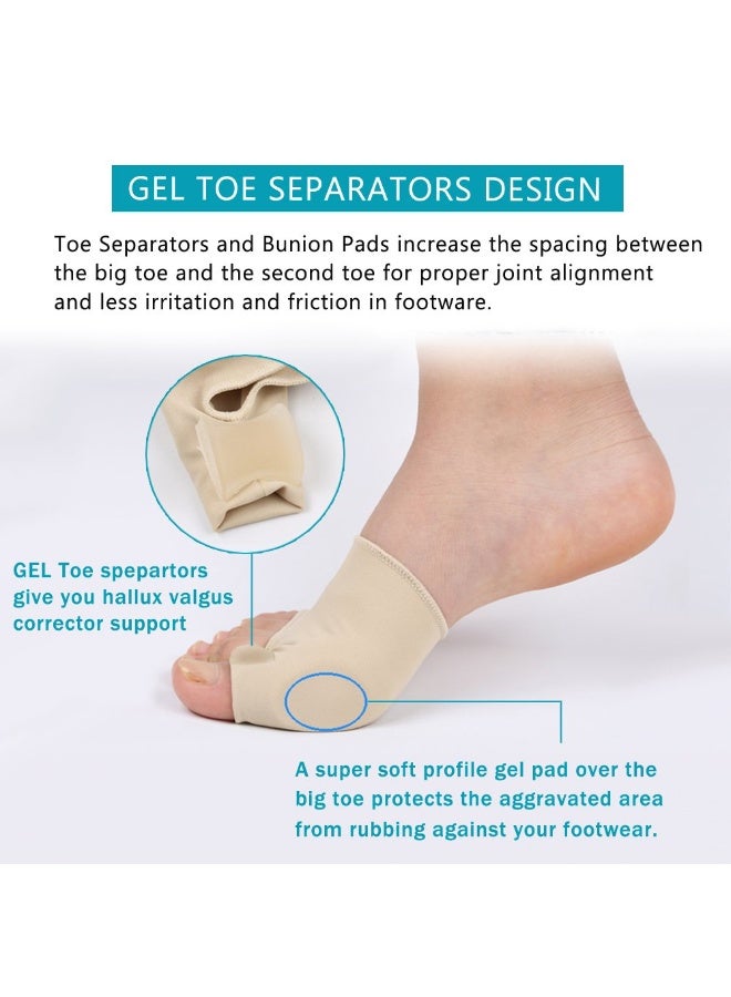 مصحح بروز القدم للنساء والرجال - مجموعة أكمام واقية لتخفيف ألم البروز - لتخفيف الألم في انحناء أصبع القدم الكبير، فواصل بين الأصابع، داعم لتقويم الأصابع، جبيرة تقويمية - Image 2