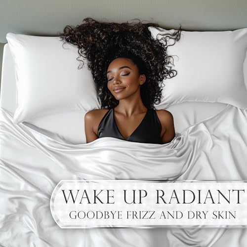 DECOLURE Satin Bed Sheets - 4 Piece Luxury Silky Full Size Bedding Set - Softer Than Silk, Wrinkle-Free with 15” Deep Pocket Fitted Sheet, Perfect for Hair & Skin, Gifts for Women (White) - Image 4