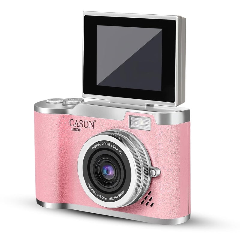 CASON 48MP Digital Camera for Kids-Real Photo & Video Mini Camera for Photography 2.4” Rotating Screen, Built in Games Kids Cameras for 5-15 Years Girls & Boys(Upto 64GB Memory) - Image 1