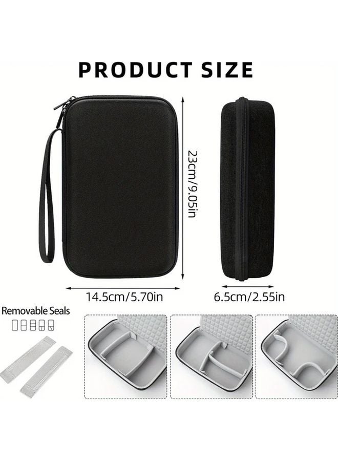 Black EVA Waterproof Cable Organizer Bag Portable Electronics Pouch For USB Charging Cables Power Banks - Image 1