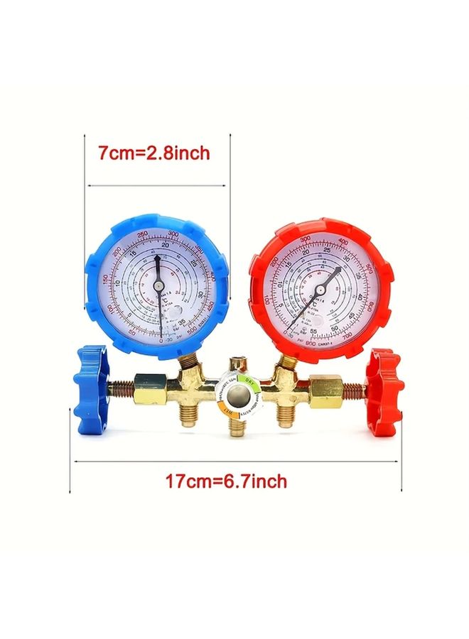 R32 R404A R410A R134A Refrigerant Gauge Kit Accurate Pressure Measurement HVAC Tools - Image 2