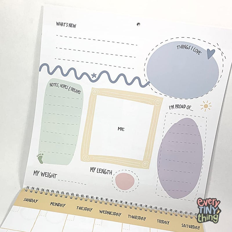 Every Tiny Thing My First Year - A NICU Baby Calendar with NICU Milestone Stickers to celebrate 365 days of precious memories starting in the Neonatal Intensive Care Unit (12x12) - Image 3