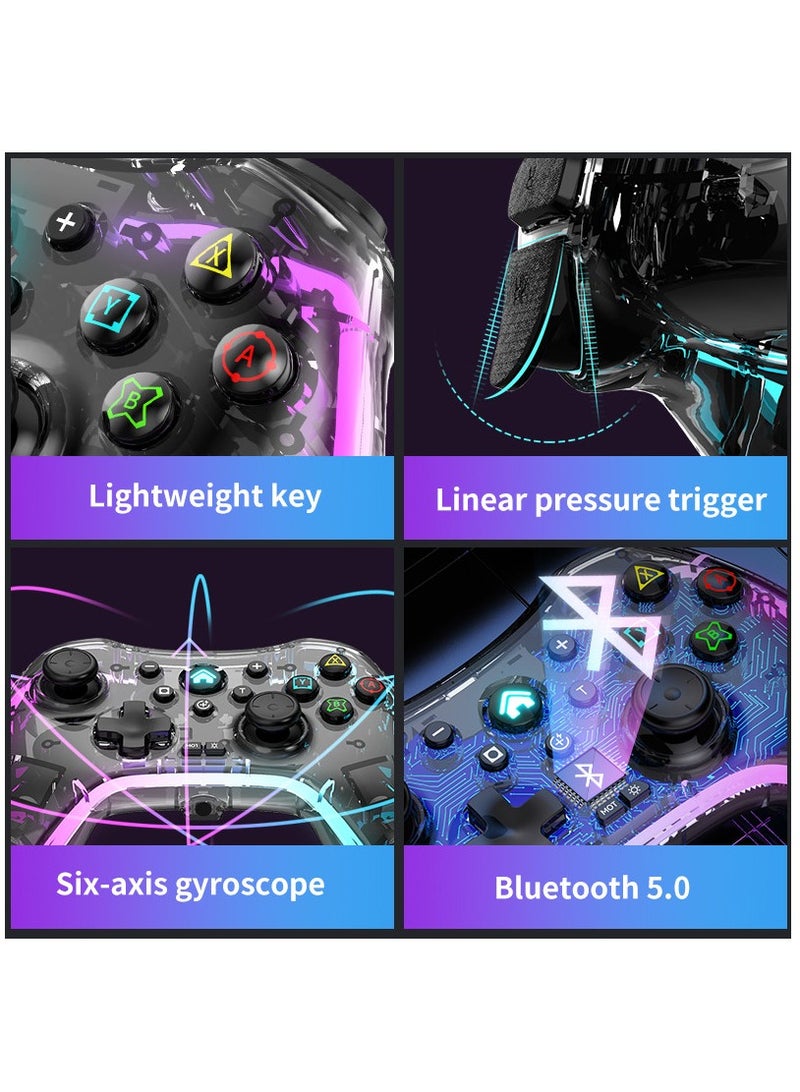 Wireless Controller Bluetooth For Sony PlayStation 4 Multiple Connections Compatible With PS3 PS4 PS5 Switch PC Android IOS And Other Platforms RGB Ambient Light Controller - Image 4