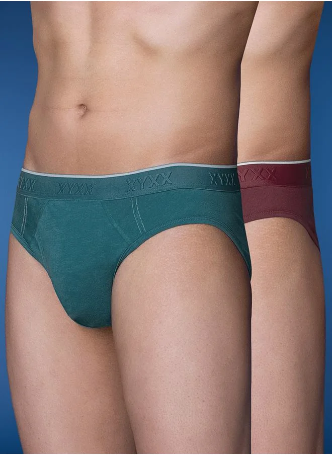 اكس واي اكس اكس Pack of 2 - Logo Detail Cotton Briefs by Styli