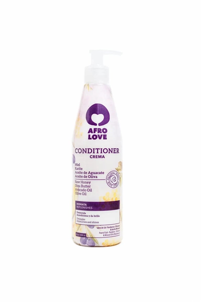 Afro Love Conditioner for Curly Hair, Deep Moisturizing & Frizz Control, Hydrating Conditioner with Raw Honey, Shea Butter, Avocado Oil & Olive Oil â€“ Sulfate-Free, Paraben-Free, Silicone-Free, 16 oz - Image 1