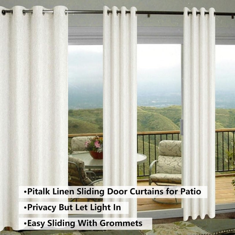 Pitalk Cream Curtains for Living Room 84 Inch Length 2 Panel Sets Ivory Off White Simple Boho Decor Cotton Burlap Canvas Textured Semi Sheer Linen Drapes for Bedroom Window Draperies Drapery Farmhouse Long - Image 5