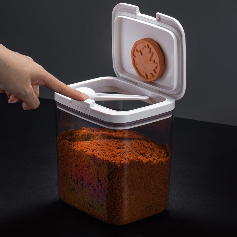 LivLab Brown Sugar Container- 2 Qt/2L Airtight Brown Sugar Keeper Storage Container Flour Container Coffee Canister with Spoon Food Cereal Bins Household for Kitchen Pantry (W-2.0A) - Image 1