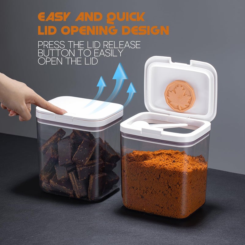 LivLab Brown Sugar Container- 2 Qt/2L Airtight Brown Sugar Keeper Storage Container Flour Container Coffee Canister with Spoon Food Cereal Bins Household for Kitchen Pantry (W-2.0A) - Image 5