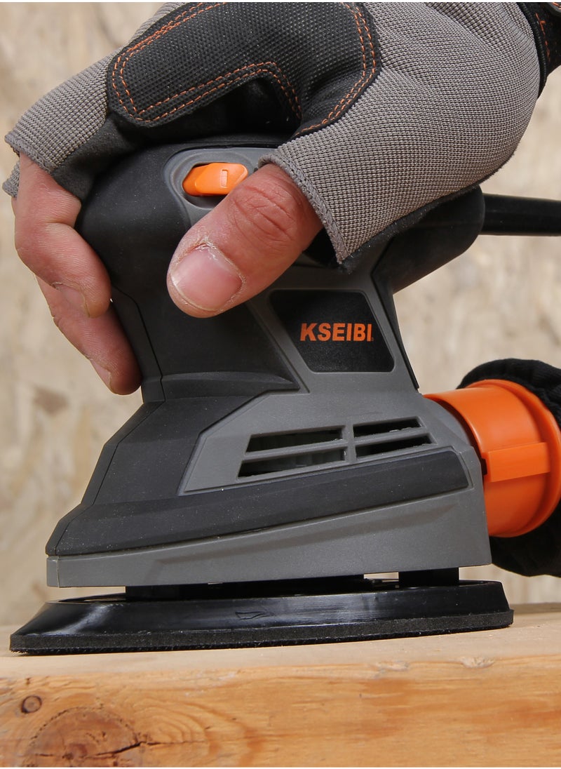 KSEIBI Detail Sander 200W with Sanding movements 15000 /min and 3Pcs Sandpapers, Dust Collection System, Variable Speed, Suitable for Tight Spaces Sanding, Polishing, Detailing, Finishing, Woodworking and Removing Paint.  - Image 2