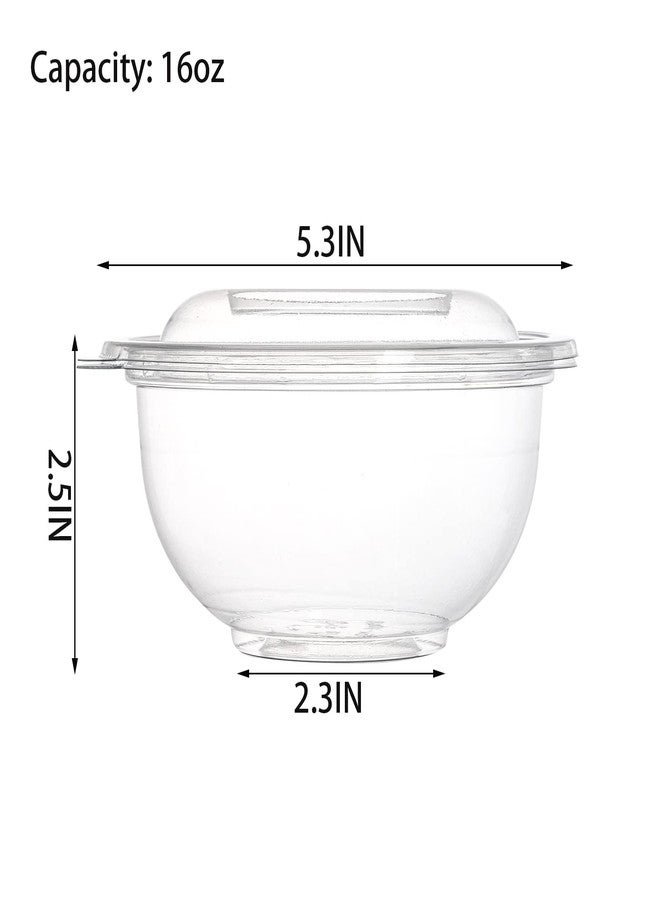 Cedilis 50 Pack 16oz Plastic Salad Bowls with Lids, Small Clear Disposable Containers for Salad Meal Prep, Perfect for Picnics or as a To-Go Serving Bowl - Image 2
