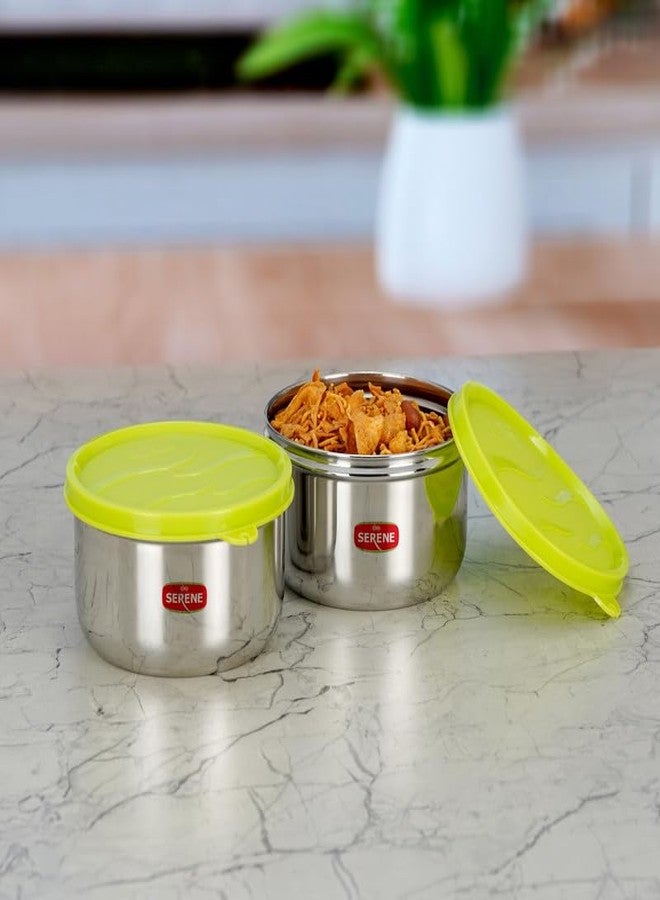 Serene Executive Stainless Steel Lunch Boxes | BPA Free and Rust Proof Meal Holders [1173, 600ML Each Green, Set of 2] - Image 1