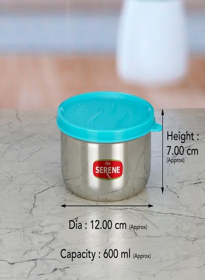 Serene Executive Stainless Steel Lunch Boxes | BPA Free and Rust Proof Meal Holders [1173, 600ML Each Green, Set of 2] - Image 2