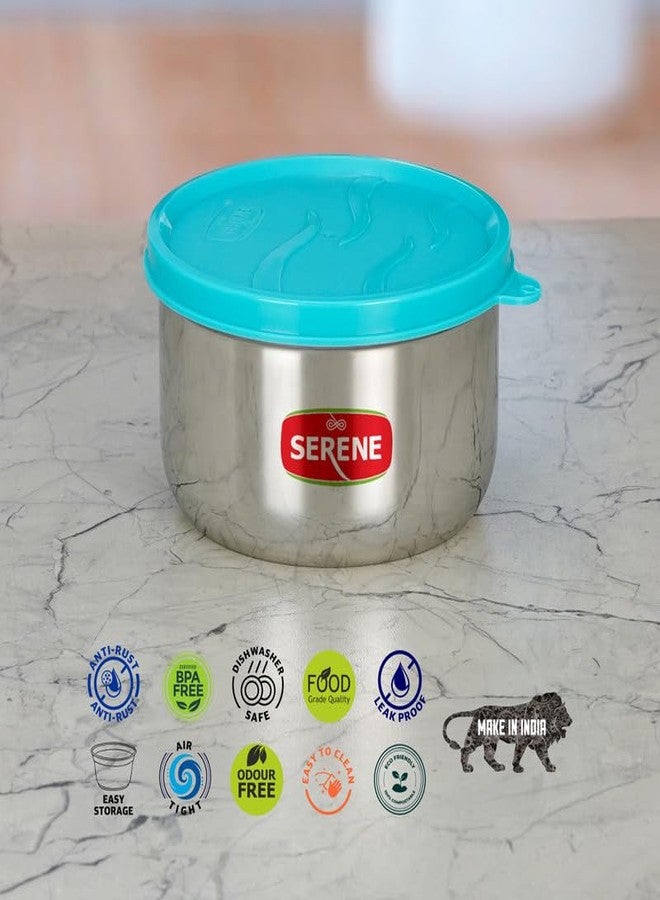 Serene Executive Stainless Steel Lunch Boxes | BPA Free and Rust Proof Meal Holders [1173, 600ML Each Green, Set of 2] - Image 3