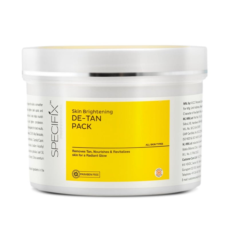 VLCC Specifix PROFESSIONAL Skin Brightening DeTan Face Pack 400g With Glycolic Acid Niacinamide and Kojic Dipalmitate Easy Tan Removal Anti Pigmentation For Dark Spots and Dull Skin - Image 2