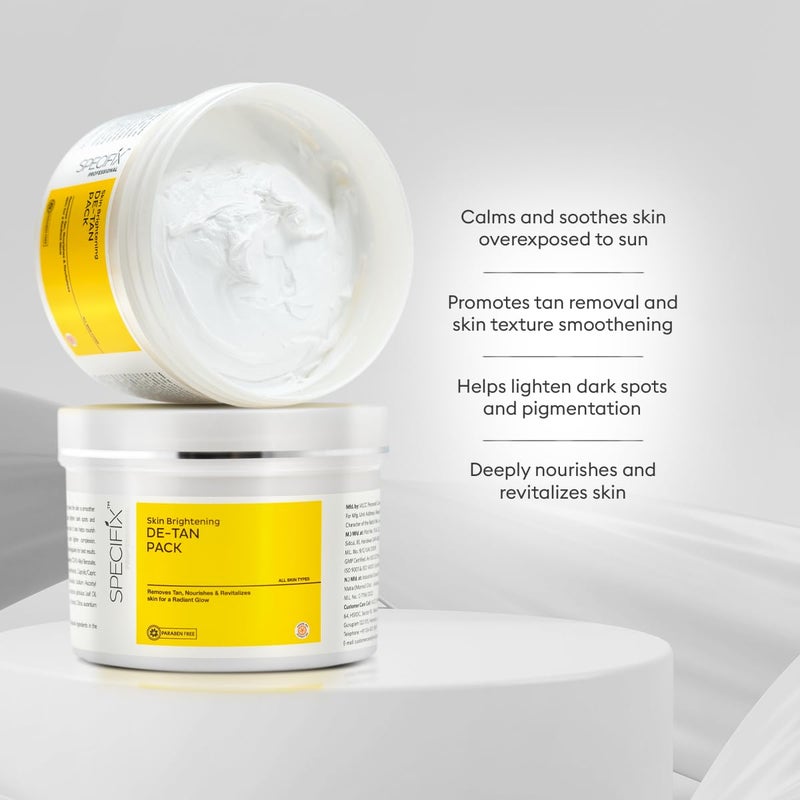 VLCC Specifix PROFESSIONAL Skin Brightening DeTan Face Pack 400g With Glycolic Acid Niacinamide and Kojic Dipalmitate Easy Tan Removal Anti Pigmentation For Dark Spots and Dull Skin - Image 5