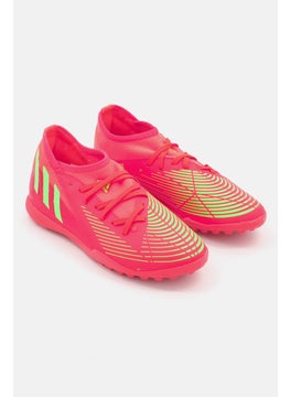 Adidas Kids Boy Predator Edge 3 Turf Lace Up Foot Ball Sports Shoes, Orange/Lime  - Image 1