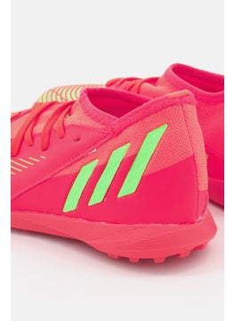 Adidas Kids Boy Predator Edge 3 Turf Lace Up Foot Ball Sports Shoes, Orange/Lime  - Image 2