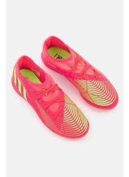 Adidas Kids Boy Predator Edge 3 Turf Lace Up Foot Ball Sports Shoes, Orange/Lime  - Image 4