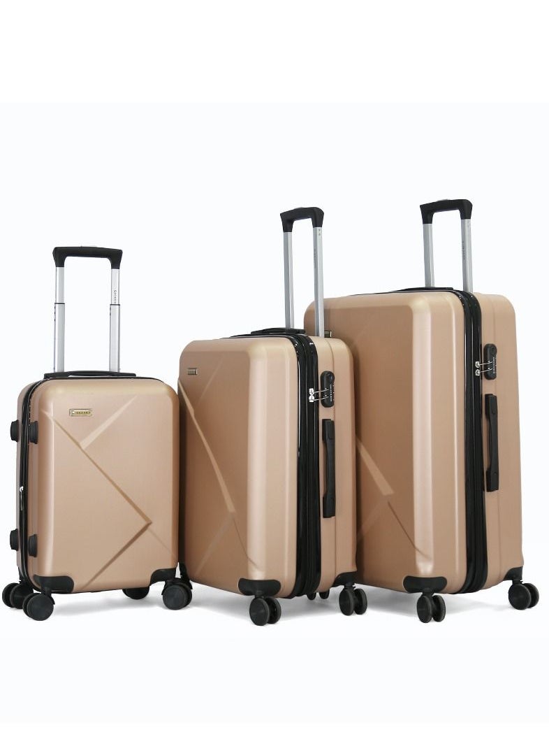 GIORDANO Giordano 3 piece hard trolley with TSA lock champagne colour  - Image 1