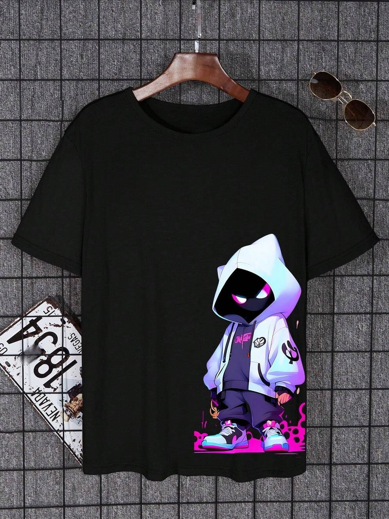Printed Short-Sleeved T-Shirt For Boys Round Neck All-Match Top Children'S Clothing - Image 5