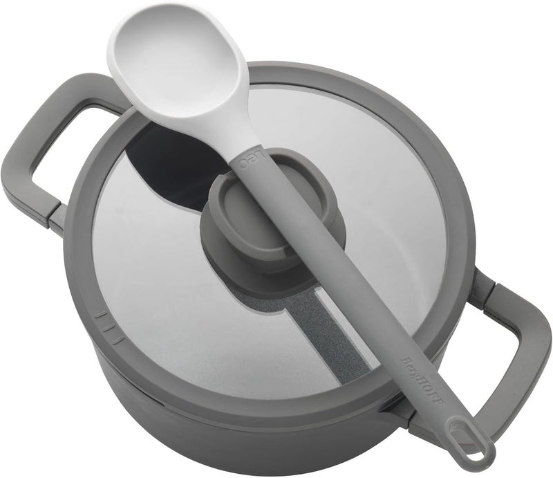 BergHOFF Leo Non-Stick 20cm Cast Aluminium Stone Covered Casserole with Glass lid, Black - Image 3