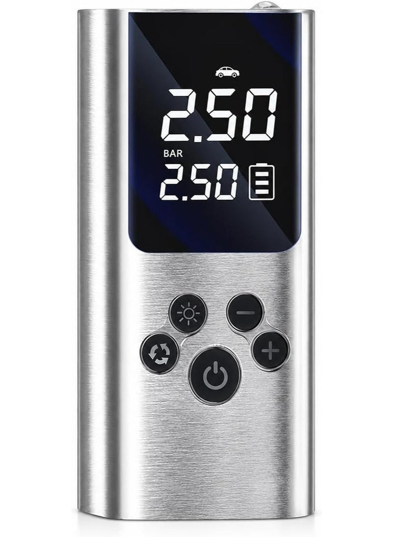 Smart portable digital tire inflator for cars, bikes, and balls – cordless air compressor with LED display and auto shut-off - Image 1