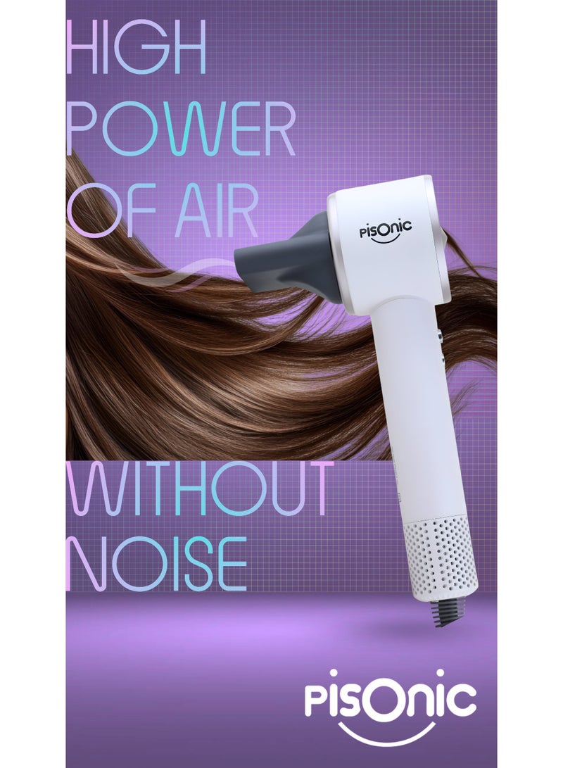 PiSonic Professional Hair Dryer with Powerful Airflow, Low Noise and Multiple Heat & Speed Settings - Image 3
