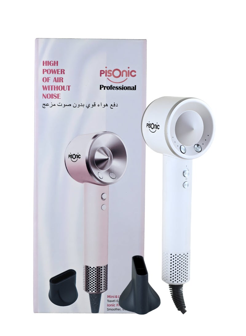 PiSonic Professional Hair Dryer with Powerful Airflow, Low Noise and Multiple Heat & Speed Settings - Image 1