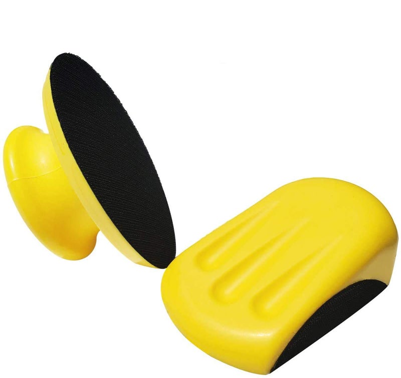 2 Pack 5 Inch Hand Sanding Blocks Round and MouseShaped for 5 Inch Hook and Loop Discs Ideal For Wood Furniture Restoration Home Arts and Crafts