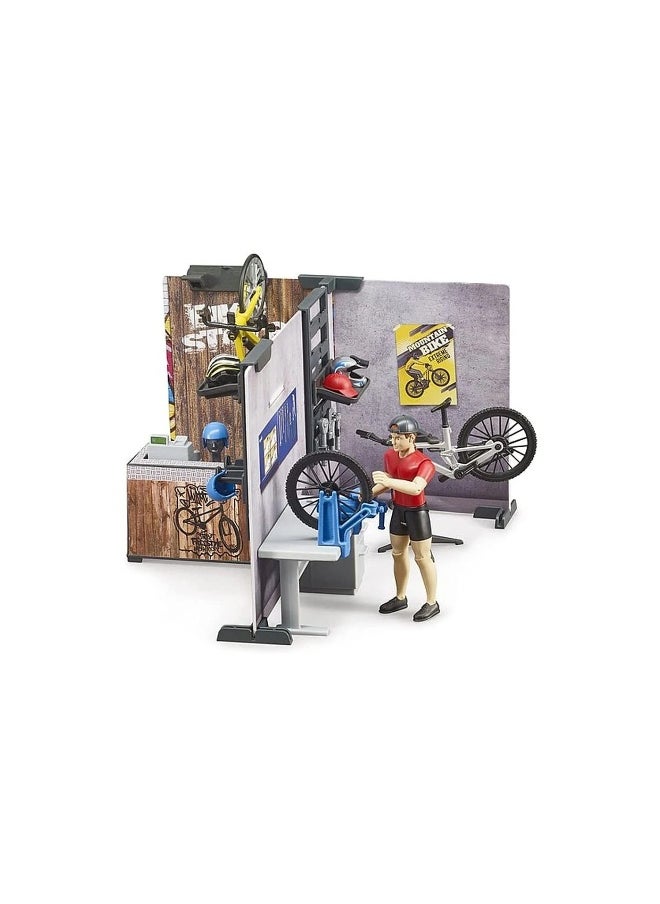 Bruder Bruder Bworld Bike Shop and Service Playset (1:16)  - Image 2