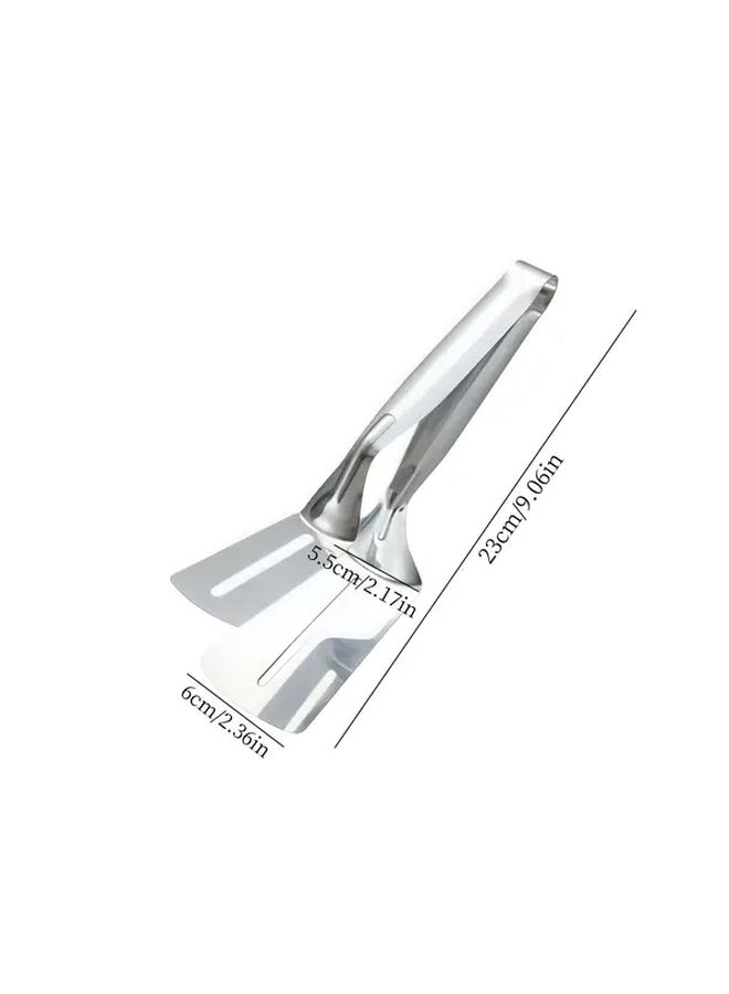 Silver Steak Spatula Heavy Duty 11 in 1 Kitchen Tool Meat Fish Clip - Image 3