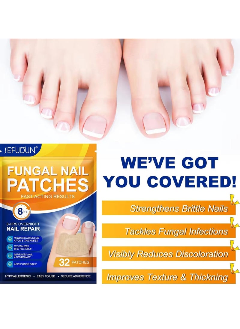 32Pcs Fungal Nail Patches Overnight Nail Repair Patch for Nail Fungus Damage Nail Treatment Renews Nails Structure and Improve Discoloration 8Hrs Nighttime Renewal Fungal Nail Patch - pzsku/Z9D55AC27C70EA05911A6Z/45/_/1721295115/cfafa761-a679-4cb9-a2ec-028827d016cd