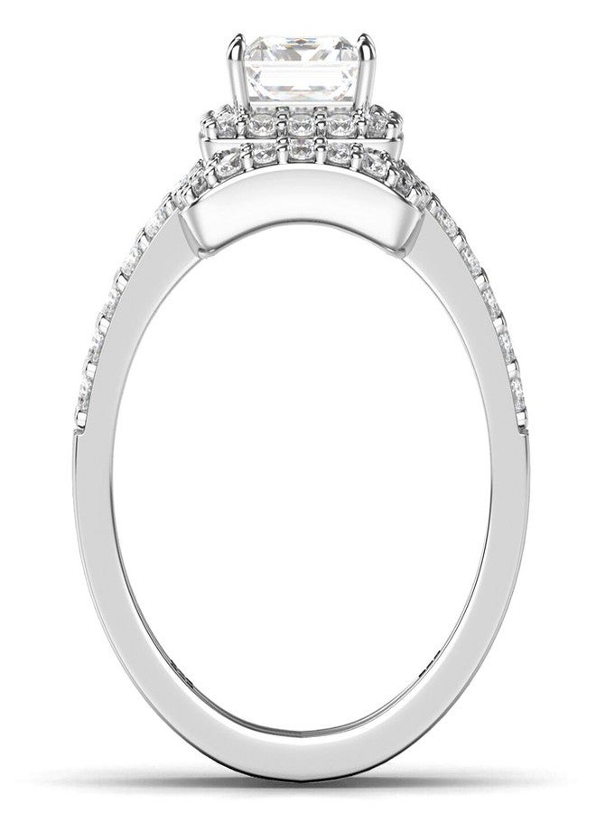 Metal Factory Sz 5 Sterling Silver 3Pcs 925 CZ Cubic Zirconia Engagement Wedding Band Ring Set - Image 2