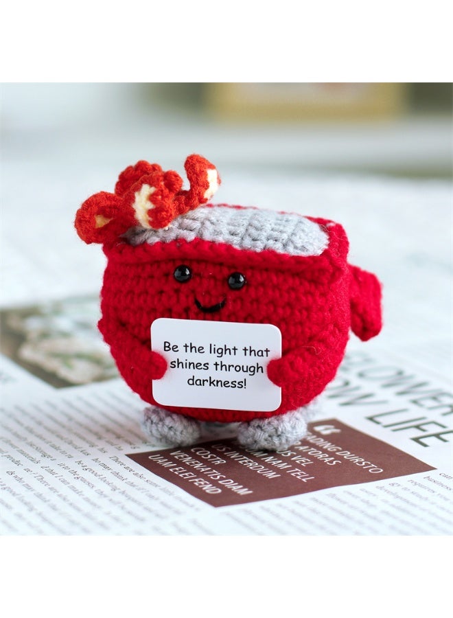 xozgdovg Quirky Expression Potato Plush Doll - Positive Energy Yarn Knitted Decor 