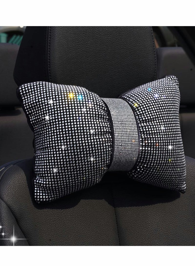 Car Bling Pillow, Rhinestones Bowknot Headrest Pillow - Image 5
