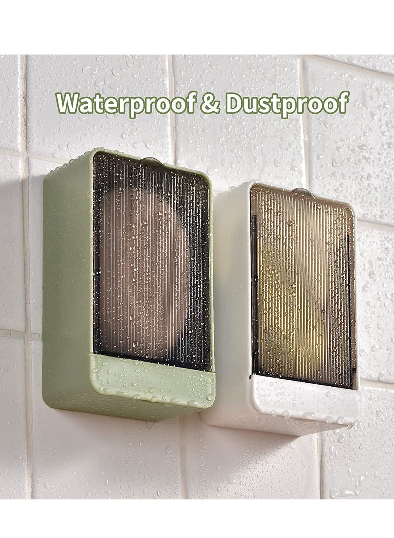 Zikra 2 Pack Soap Dish Holder Rack Shower Bar Soap Tray with Drain Wall Mounted Soap Box for Shower Bathroom Bathtub Kitchen - Image 5